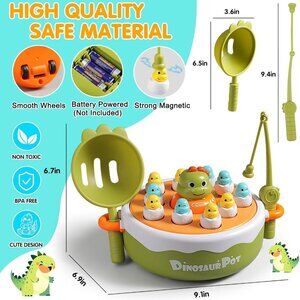 Dinosaur Pop Up Board Games for Kids Magnetic Fishing Turntable Rotating(1 Set)